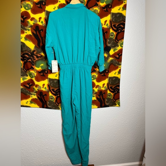 Vintage Donna Toran “Jaguars Teal” Jumpsuit Womens Size Medium - Picture 11 of 16